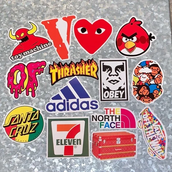 (100 count) Cool Vinyl Skateboard Stickers | Glossy - Picture 2 of 8